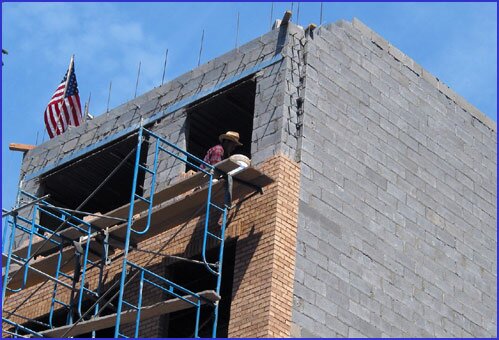 Laying bricks
