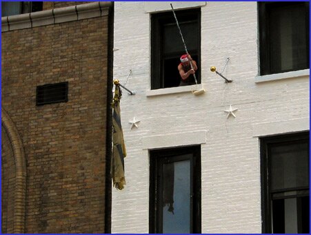 Painter and ragged flag